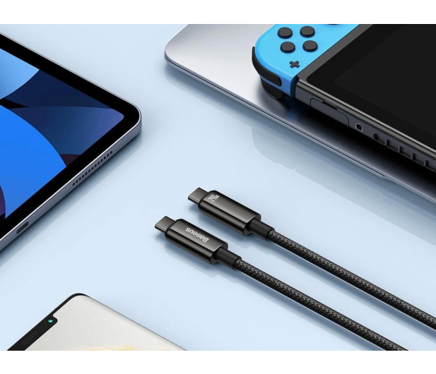 Baseus Kabel CAWJ040101 USB-C - USB-C 240W 480Mb/s 2m czarno-szary - 1502047 - zdjęcie 4
